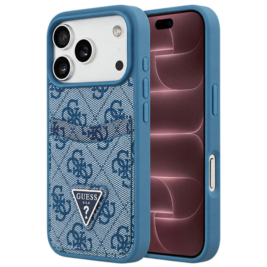 Case for Apple iPhone 18 Pro Max / 17 Pro Max, Guess, 4G Double Card Triangle, Blue