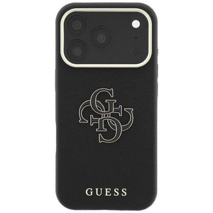 Case for Apple iPhone 18 Pro Max / 17 Pro Max, Guess, Grained Big Resin Logo, Black