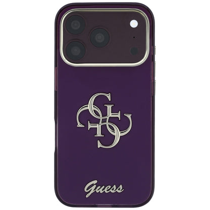 Case for Apple iPhone 18 Pro Max / 17 Pro Max, Guess, IML 4G Metal Script, Burgundy