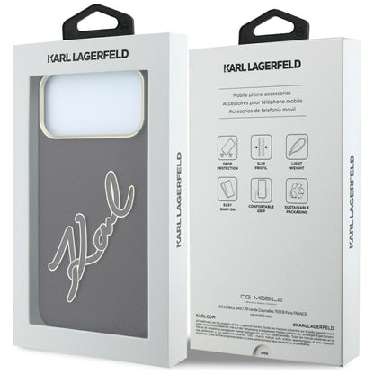 Case for Apple iPhone 18 Pro Max / 17 Pro Max, Karl Lagerfeld, Smooth Big Resin Signature Logo, Burgundy