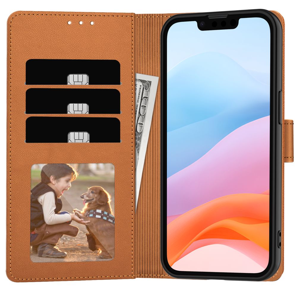 Husa pentru Apple iPhone 16e, Tech-Protect, Wallet, Maro