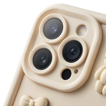 Case for Apple iPhone 14, OEM, Ultra Trendy 3D Bear, Beige