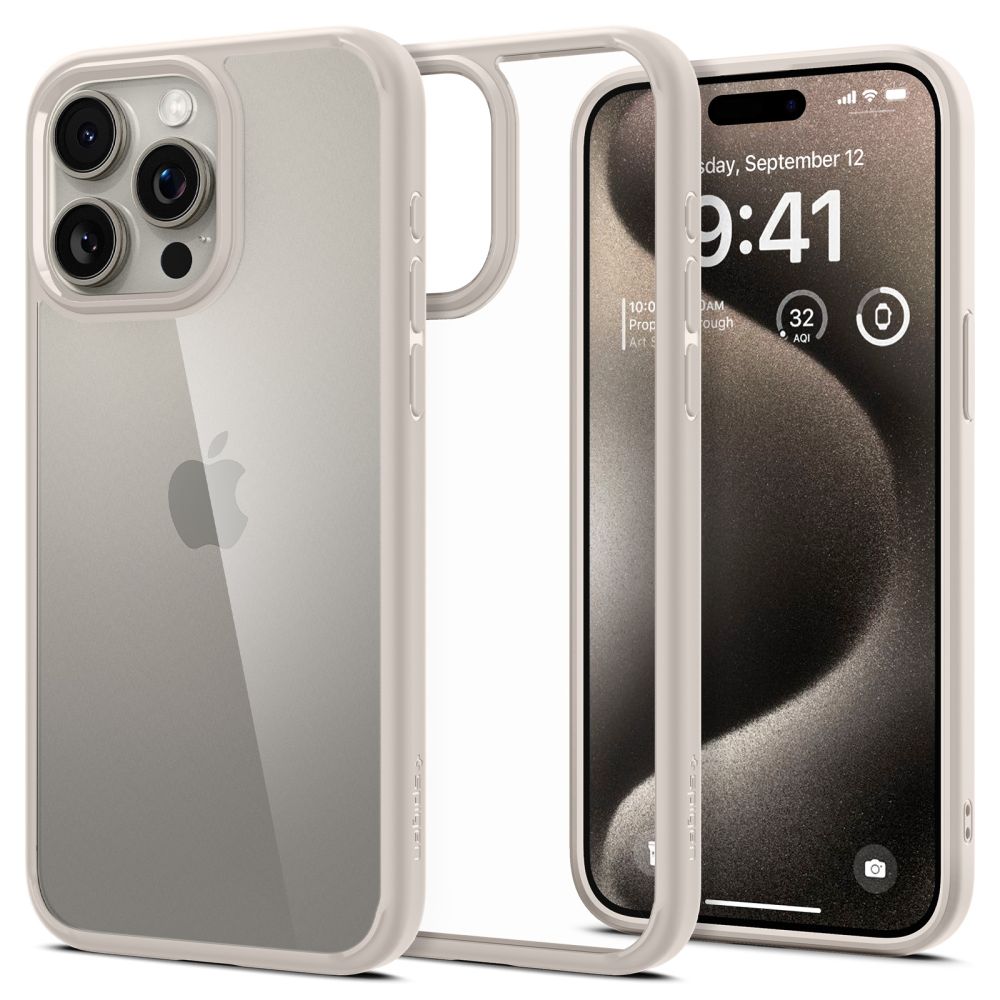 Case for Apple iPhone 15 Pro, Spigen, Ultra Hybrid, Beige ACS07214