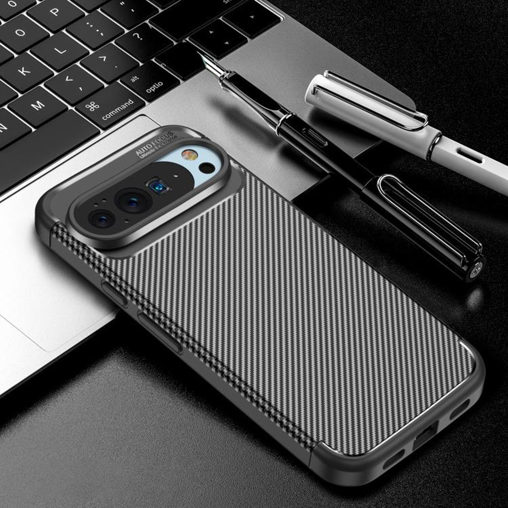 Case for Google Pixel 10 Pro / 10, Techsuit, CarbonFiber, Black