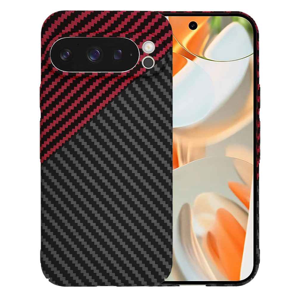 Case for Google Pixel 9 Pro, Techsuit, Carbonite FiberShell, Black Red