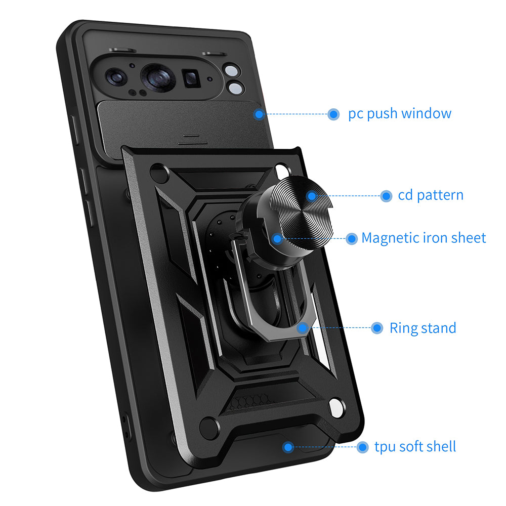 Case for Google Pixel 9 Pro XL, Techsuit, CamShield, Pink