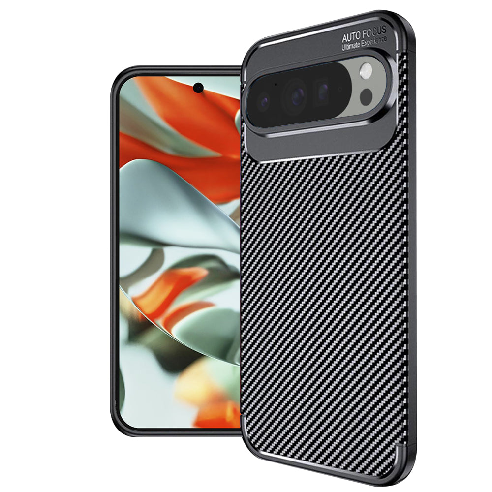 Case for Google Pixel 9 Pro XL, Techsuit, CarbonFiber, Black