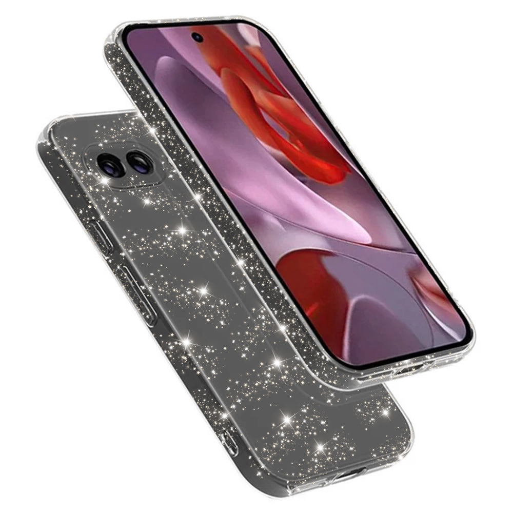 Case for Google Pixel 9a, Techsuit, SparkleSkin, Transparent