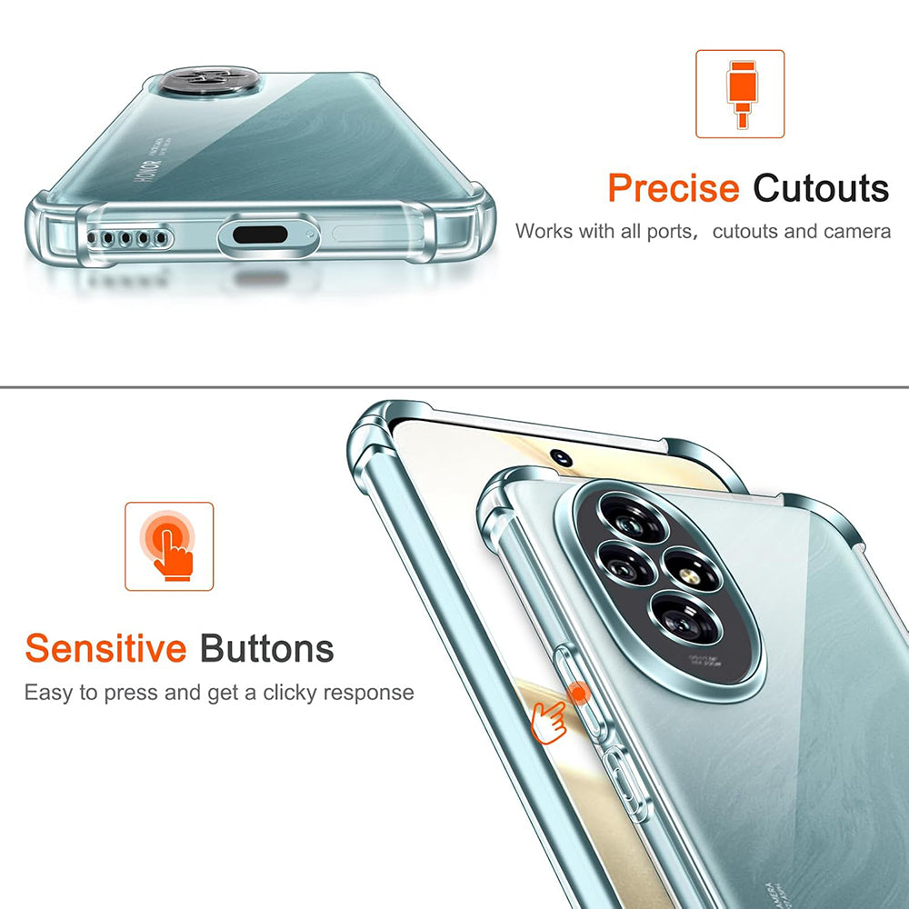 Case for Honor 200, Techsuit, Shockproof Clear, Transparent