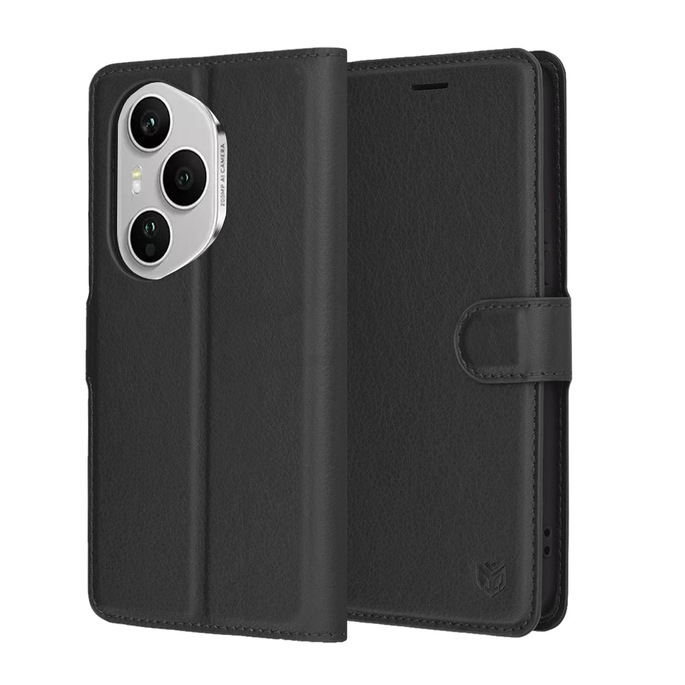 Case for Honor 400 Pro, Techsuit, Leather Folio, Black