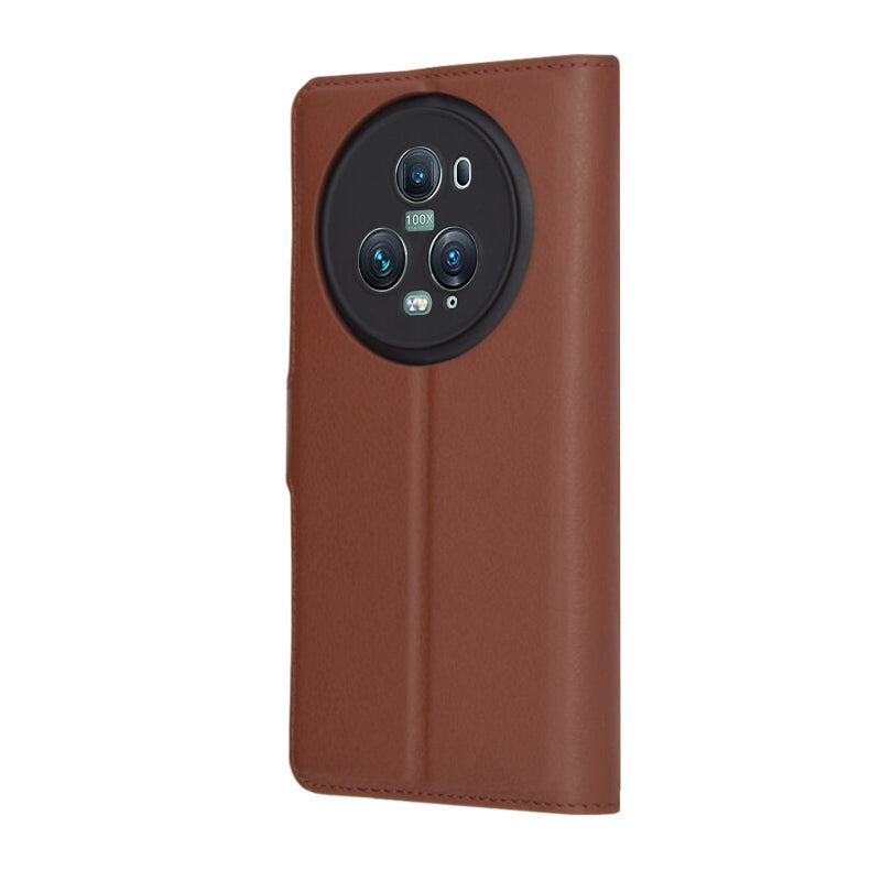 Case for Honor Magic5 Pro, Techsuit, Leather Folio, Brown