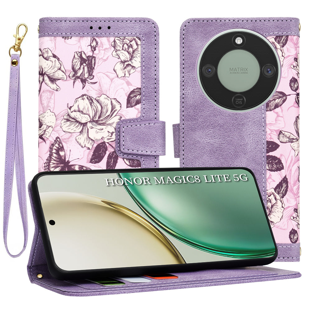 Case for Honor Magic8 Lite, Techsuit, FlipCraft, Purple