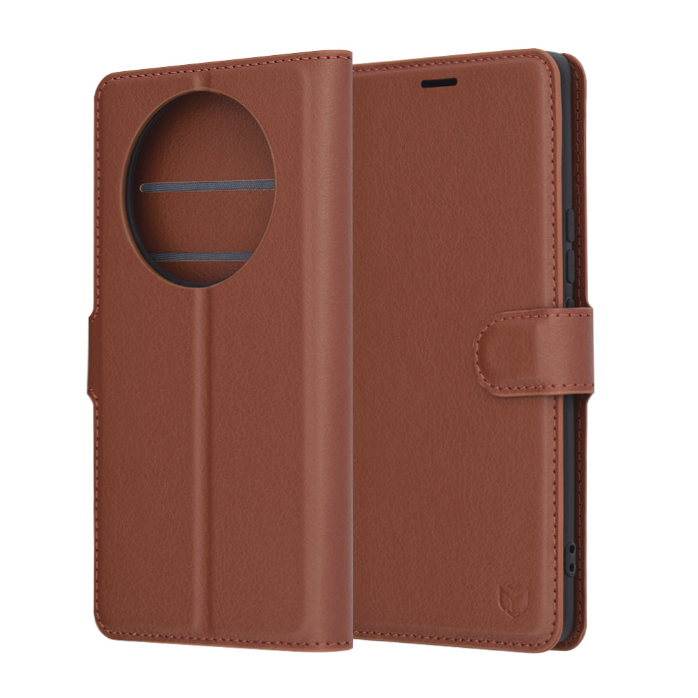 Case for Honor X9c / Magic7 Lite, Techsuit, Leather Folio, Brown