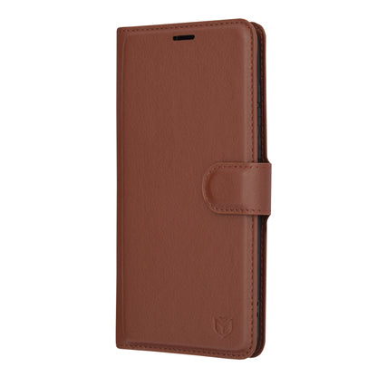 Case for Motorola Edge 30 Neo, Techsuit, Leather Folio, Brown