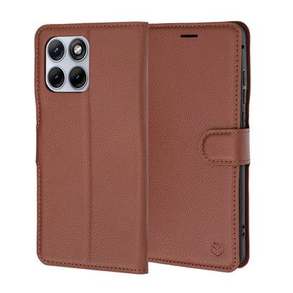 Case for Motorola Edge 70 Fusion, Techsuit, Leather Folio, Brown