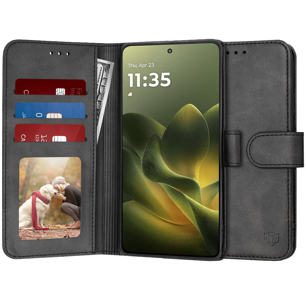 Case for Motorola Edge 70, Techsuit, Diary Book, Black
