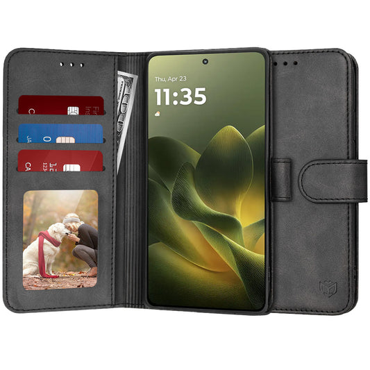 Case for Motorola Edge 70, Techsuit, Diary Book, Black