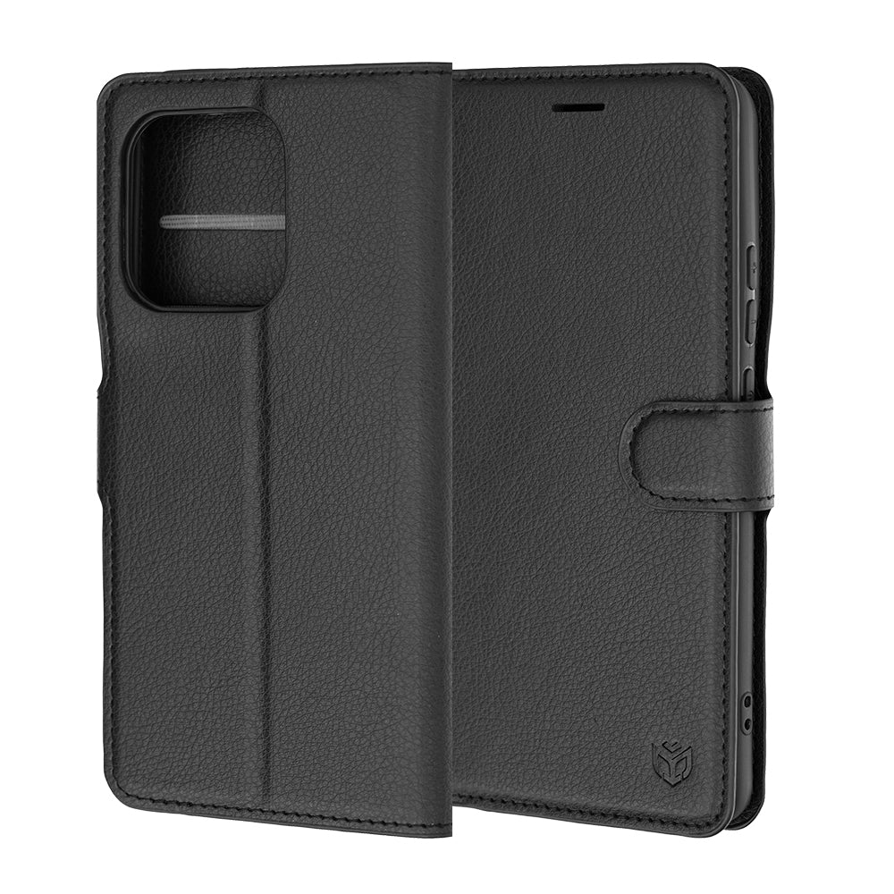 Case for Motorola Edge 70 Ultra / Signature, Techsuit, Leather Folio, Black