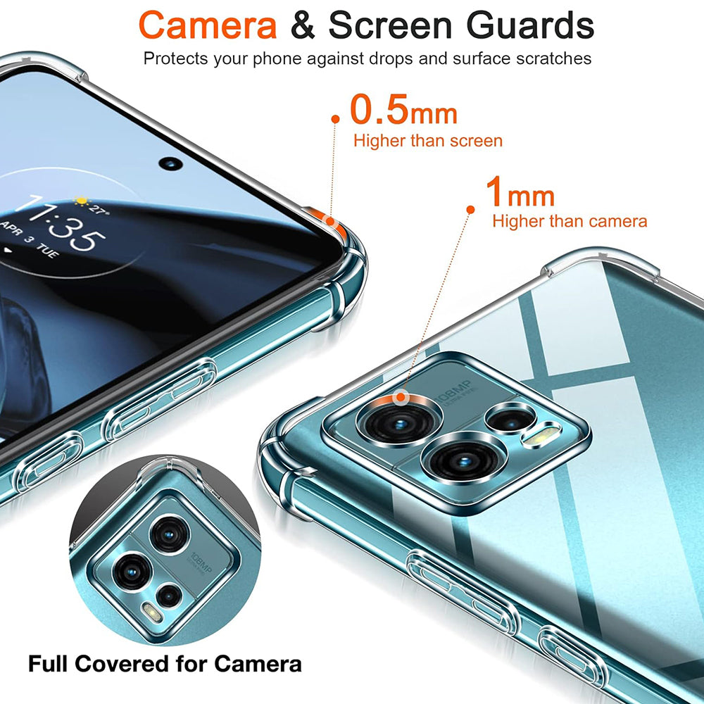 Case for Motorola Moto G72, Techsuit, Shockproof Clear, Transparent