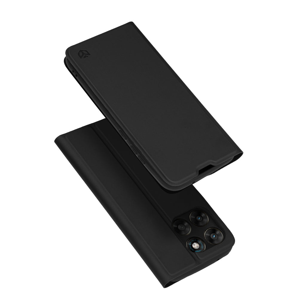 Case for Motorola Moto G77 / G67, Techsuit, Magskin Book, Black