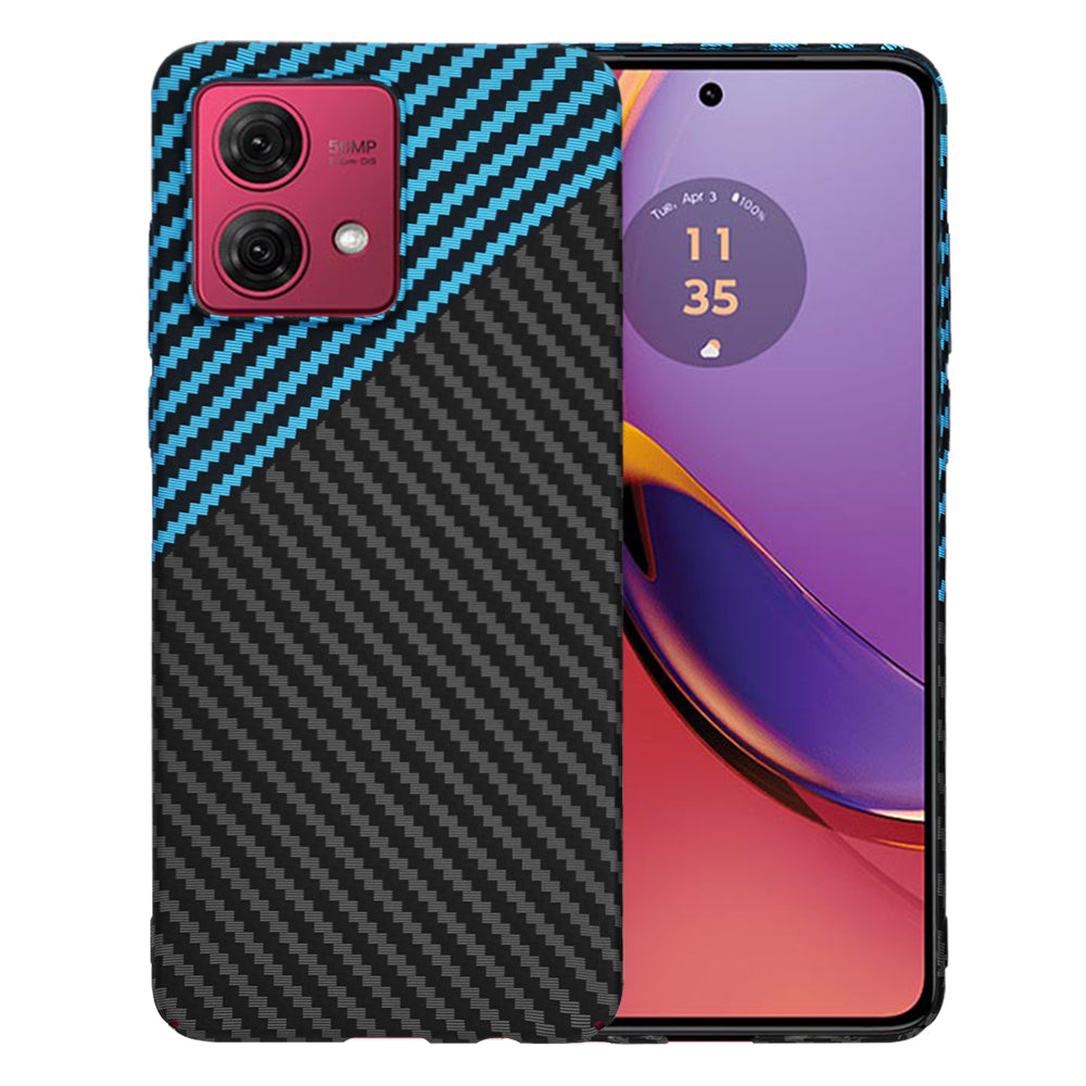 Case for Motorola Moto G84, Techsuit, Carbonite FiberShell, Black Blue