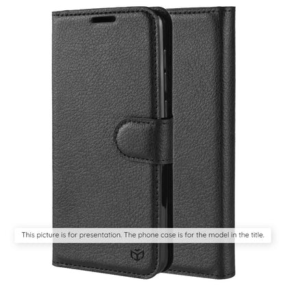 Case for Motorola Moto G86 Power, Techsuit, Leather Folio, Black