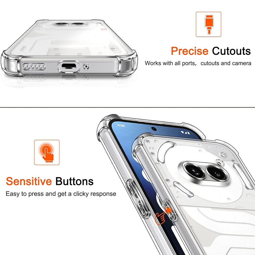 Case for Nothing Phone (3a) Pro, Techsuit, Shockproof Clear, Transparent