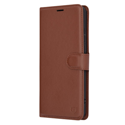 Case for OnePlus 12, Techsuit, Leather Folio, Brown