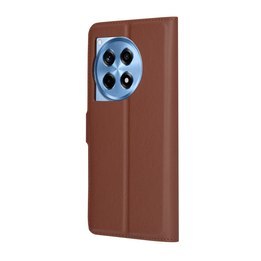 Case for OnePlus 12R, Techsuit, Leather Folio, Brown