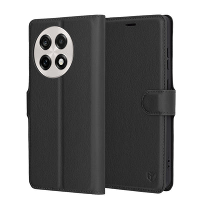 Case for OnePlus 13R, Techsuit, Leather Folio, Black