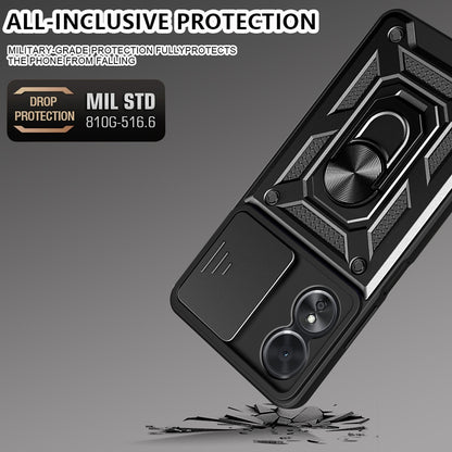 Case for Oppo A17, Techsuit, CamShield, Black