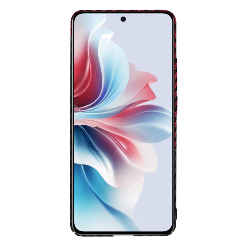 Case for Oppo Reno11 F, Techsuit, Carbonite FiberShell, Black Red