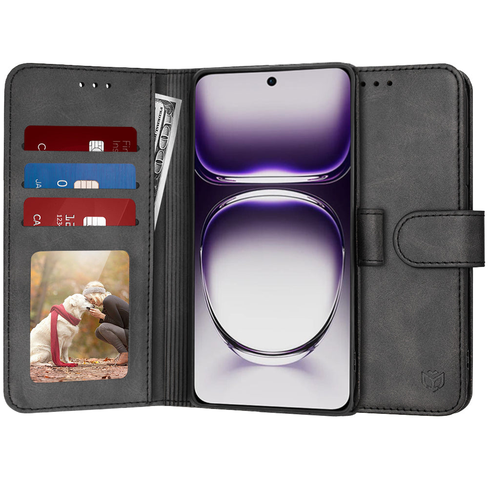 Case for Oppo Reno12, Techsuit, Diary Book, Black