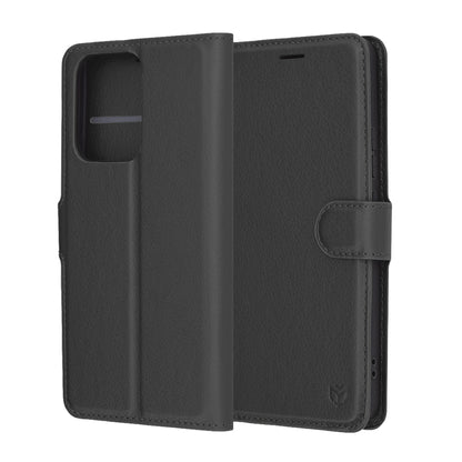Case for Oppo Reno13 FS 5G / Reno13 F 4G / Reno13 F, Techsuit, Leather Folio, Black