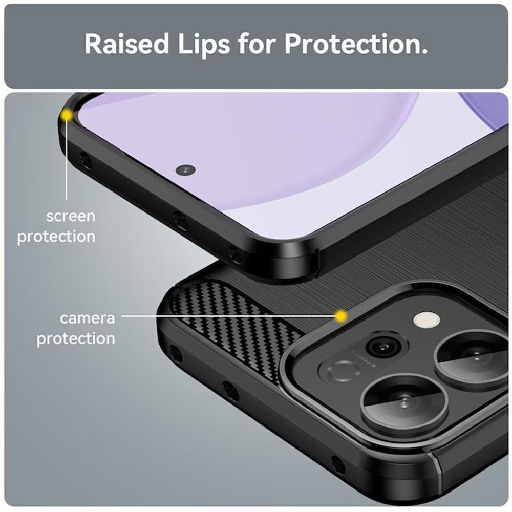 Case for Oppo Reno16 / Reno16 Pro, Techsuit, Carbon, Black