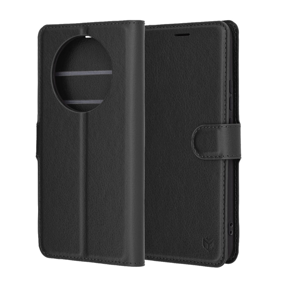 Case for Realme 14 Pro+, Techsuit, Leather Folio, Black