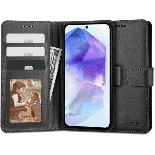 Case for Samsung Galaxy A55 5G A556, Tech-Protect, Wallet, Black