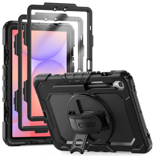 Case for Samsung Galaxy Tab S10 Lite / Tab S10 FE / Tab S9 FE / Tab S9, Tech-Protect, Solid360, Black
