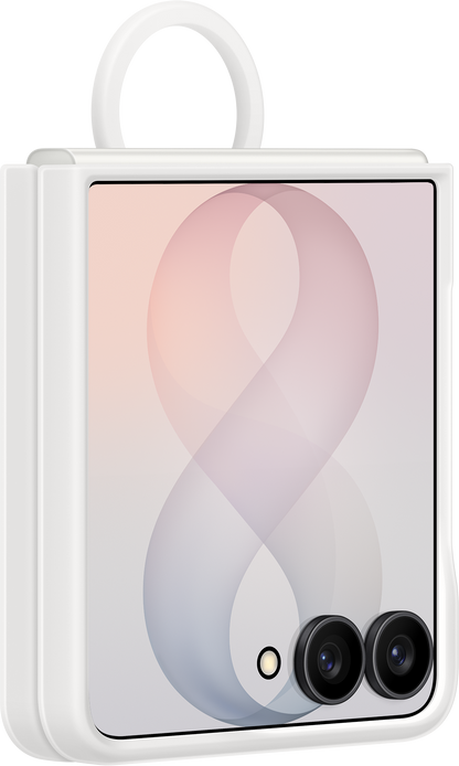 Case for Samsung Galaxy Z Flip8 F776, Silicone Ring Magnet, White EF-EF776CWEGWW