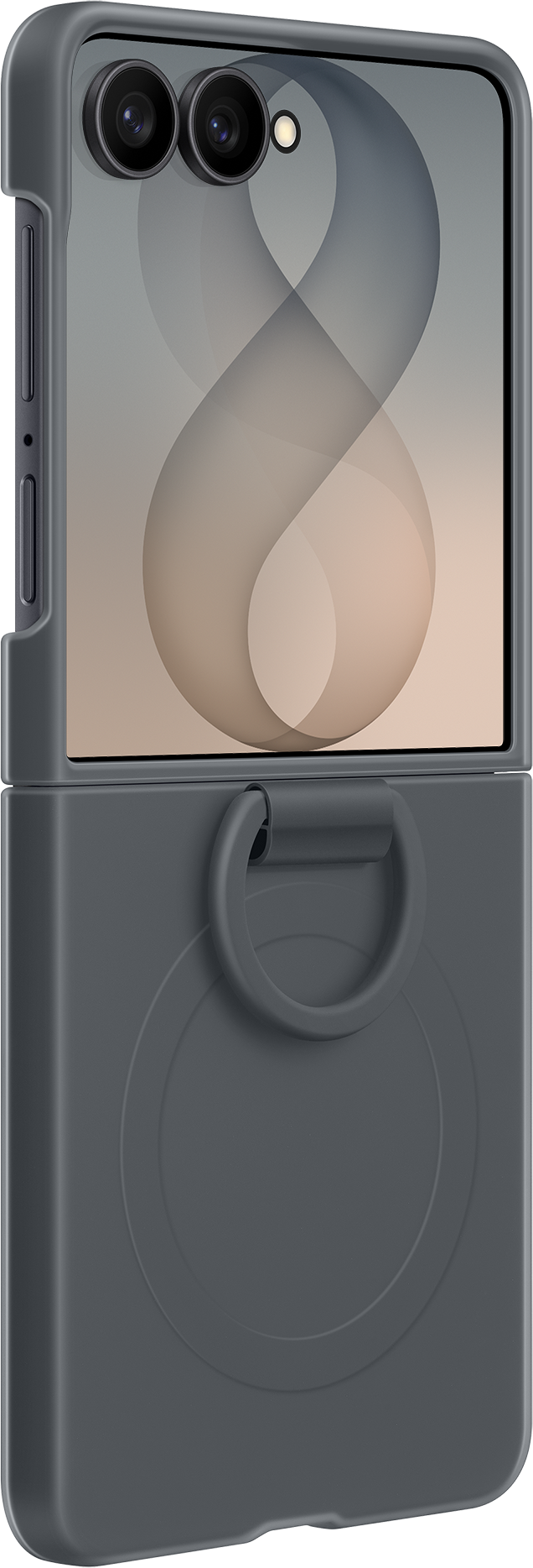 Case for Samsung Galaxy Z Flip8 F776, Silicone Ring Magnet, Black EF-EF776CBEGWW