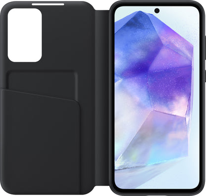 Cover for Samsung Galaxy A55 5G A556, S-View Wallet, Black EF-ZA556CBEGWW