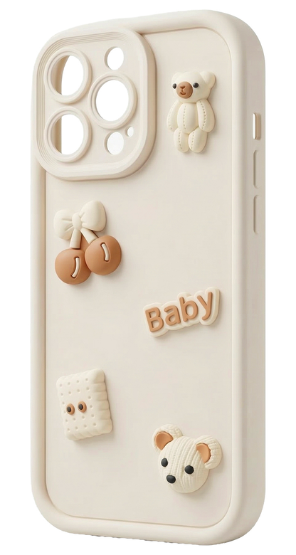 Case for Samsung Galaxy A37 5G, OEM, Ultra Trendy 3D Bear, Beige