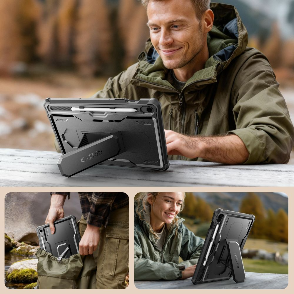 Case for Samsung Galaxy Tab S10 Lite / Tab S10 FE / Tab S9, Tech-Protect, Kevlar Pro, Black