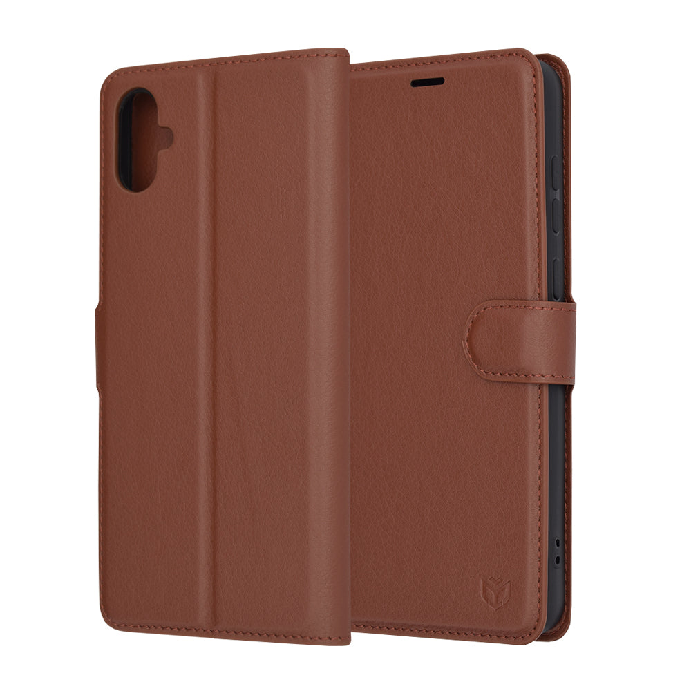 Case for Samsung Galaxy A05 A055, Techsuit, Leather Folio, Brown