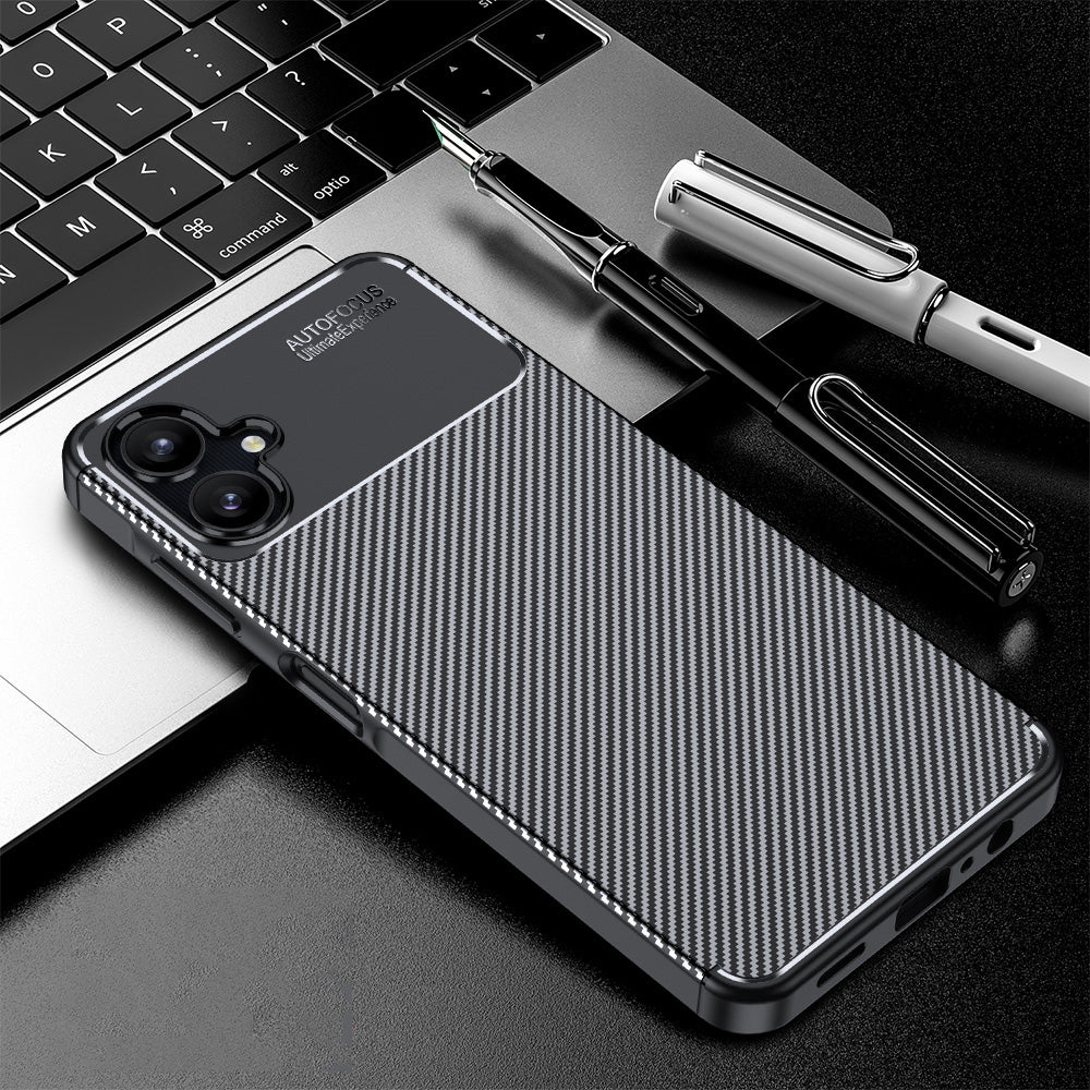 Case for Samsung Galaxy A06 A065, Techsuit, CarbonFiber, Black