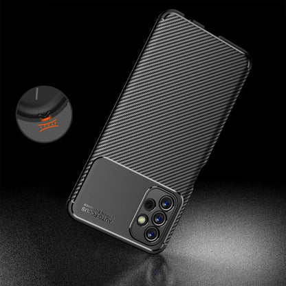 Case for Samsung Galaxy A13 A135, Techsuit, CarbonFiber, Black