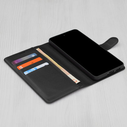 Case for Samsung Galaxy A14 A145 / A14 5G A146, Techsuit, Leather Folio, Black