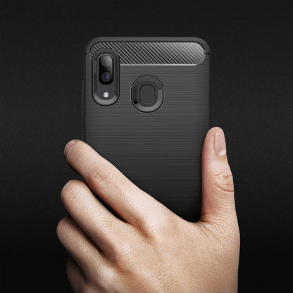 Case for Samsung Galaxy A40 A405, Techsuit, Carbon, Black