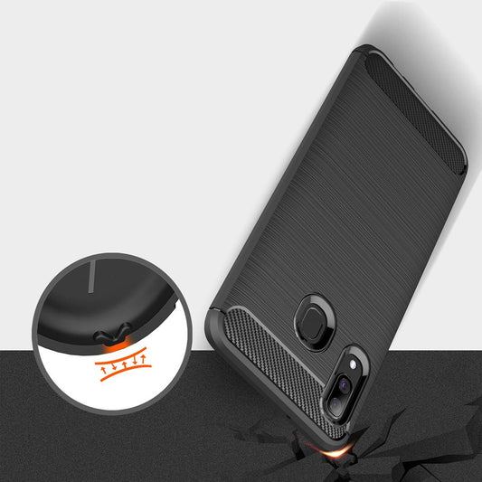 Case for Samsung Galaxy A40 A405, Techsuit, Carbon, Black