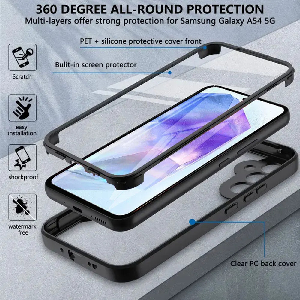 Case for Samsung Galaxy A55 5G A556, Techsuit, ColorVerse 360, Black